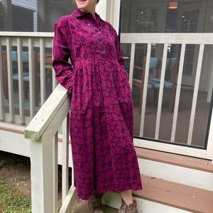 Vintage Laura Ashley fine-wale corduroy dress